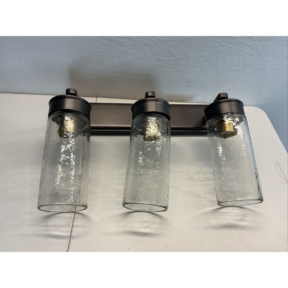 POTTERY BARN Triple Bathroom Sconce Vanity‎ Light Oil rubbed bronze 20"